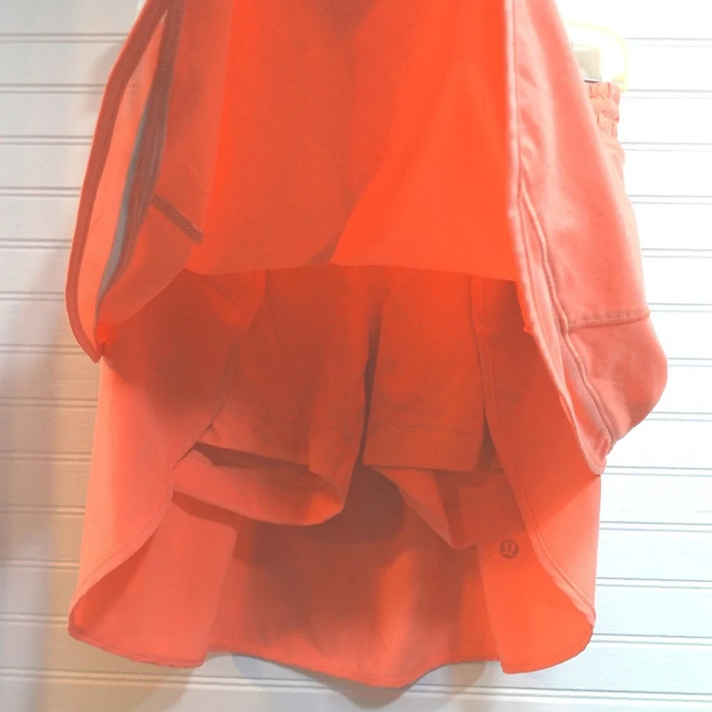 Lululemon Hotty Hot High-Rise Skirt size 6 Long Lined Orange‎ No. LW8AEAT